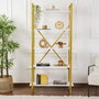Nordure Estantería Blanco y Dorado 90x180x33.5 cm